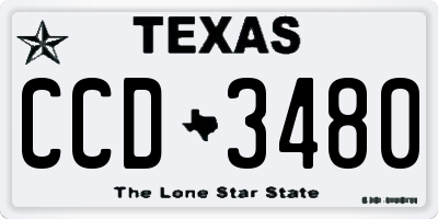 TX license plate CCD3480