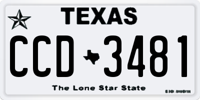 TX license plate CCD3481