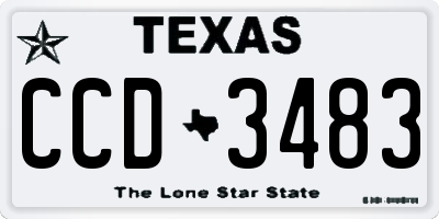 TX license plate CCD3483