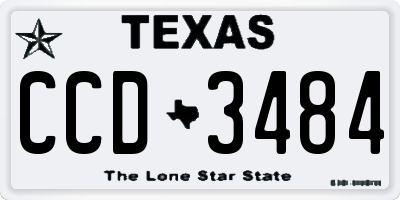 TX license plate CCD3484