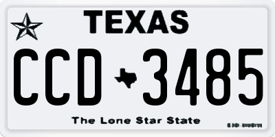 TX license plate CCD3485
