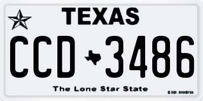 TX license plate CCD3486
