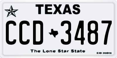 TX license plate CCD3487