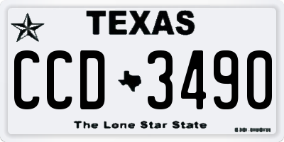 TX license plate CCD3490