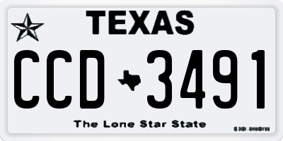 TX license plate CCD3491
