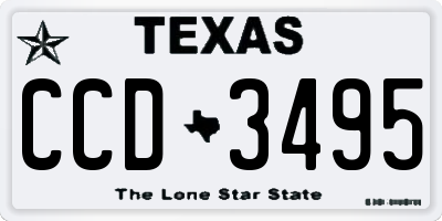 TX license plate CCD3495