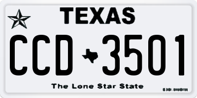 TX license plate CCD3501