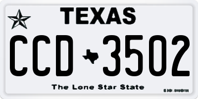 TX license plate CCD3502