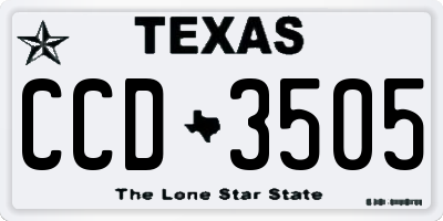 TX license plate CCD3505