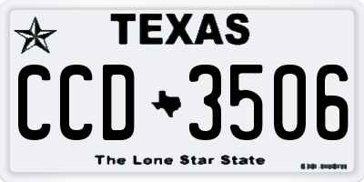 TX license plate CCD3506
