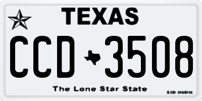 TX license plate CCD3508