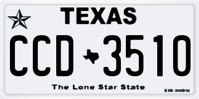 TX license plate CCD3510