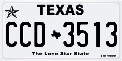 TX license plate CCD3513