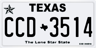 TX license plate CCD3514