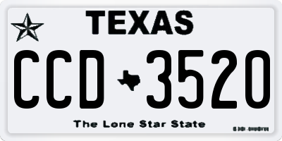 TX license plate CCD3520
