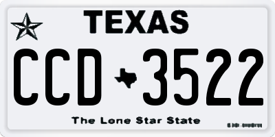 TX license plate CCD3522