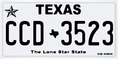 TX license plate CCD3523