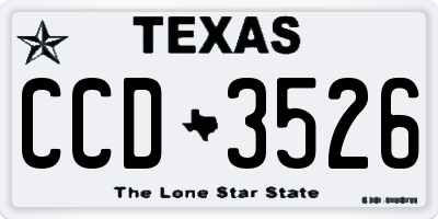 TX license plate CCD3526