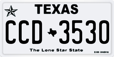TX license plate CCD3530