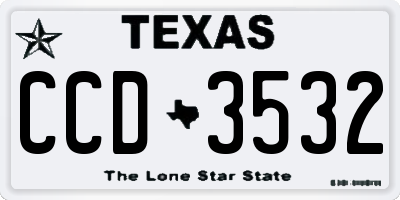 TX license plate CCD3532