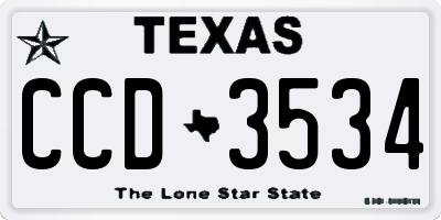 TX license plate CCD3534