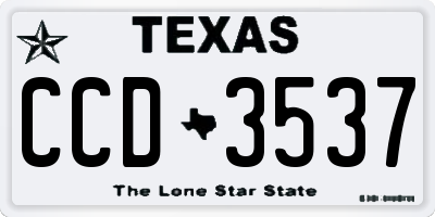 TX license plate CCD3537