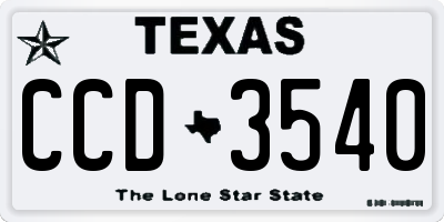 TX license plate CCD3540