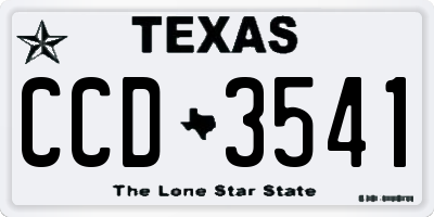 TX license plate CCD3541