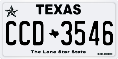 TX license plate CCD3546