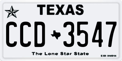 TX license plate CCD3547