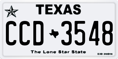 TX license plate CCD3548