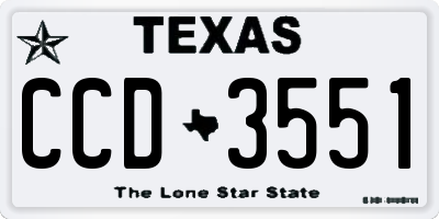 TX license plate CCD3551