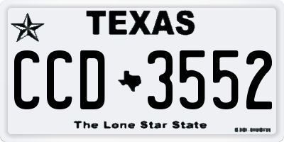 TX license plate CCD3552