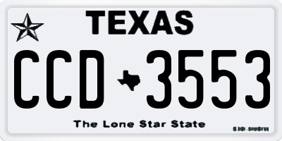 TX license plate CCD3553