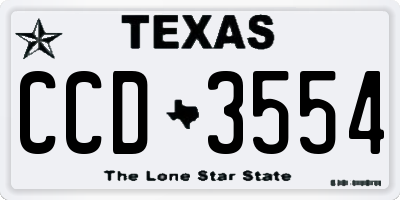 TX license plate CCD3554