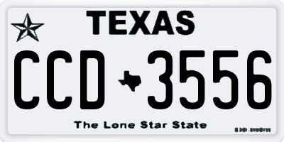 TX license plate CCD3556