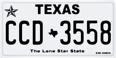 TX license plate CCD3558