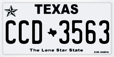 TX license plate CCD3563