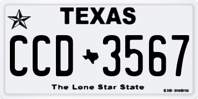 TX license plate CCD3567