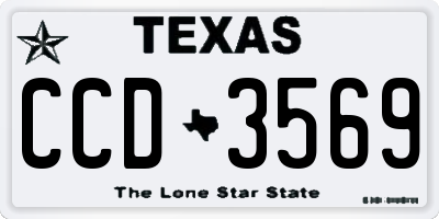 TX license plate CCD3569