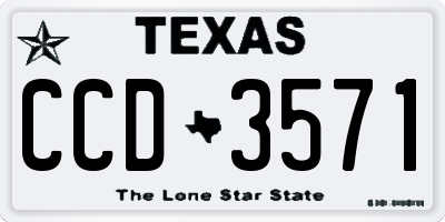 TX license plate CCD3571
