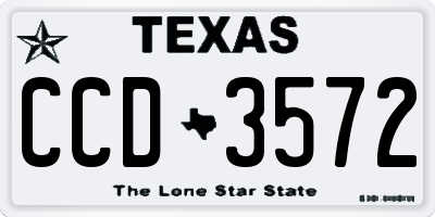 TX license plate CCD3572