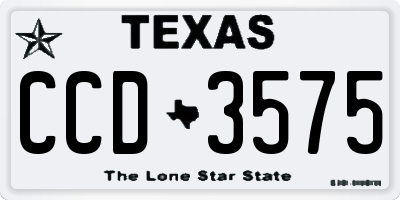 TX license plate CCD3575