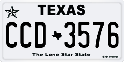 TX license plate CCD3576
