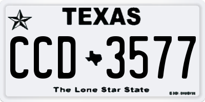 TX license plate CCD3577