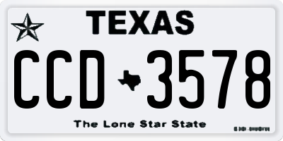 TX license plate CCD3578
