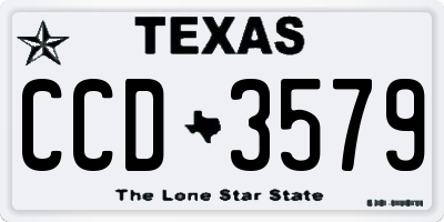 TX license plate CCD3579
