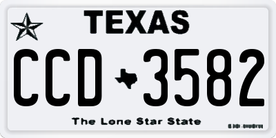 TX license plate CCD3582
