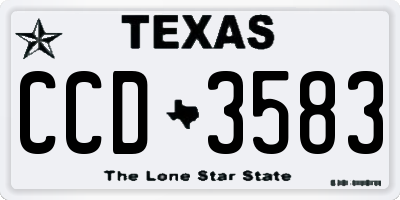 TX license plate CCD3583