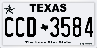 TX license plate CCD3584